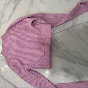 Pink Ribbed Knit Sweater